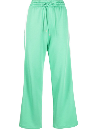 Maje Side-stripe Drawstring-waist Track Trousers In Green