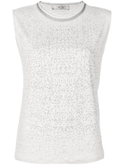 D-exterior Bead Embellished Tank Top In Neutrals