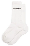 Jacquemus Les Chaussettes Logo Jacquard Cotton Blend Crew Socks In White