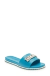 Karl Lagerfeld Bijou Slide Sandal In Blue