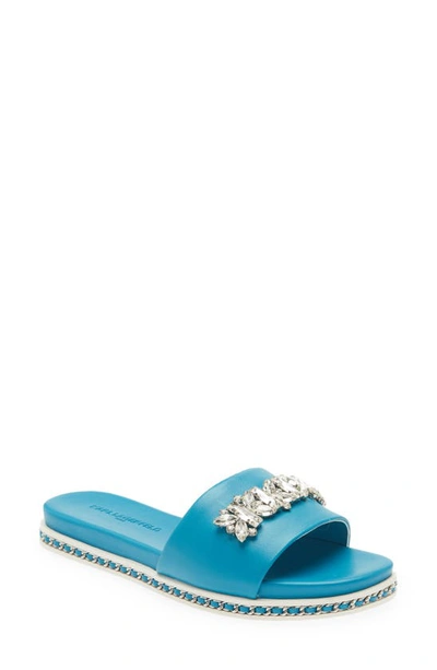 Karl Lagerfeld Bijou Slide Sandal In Blue