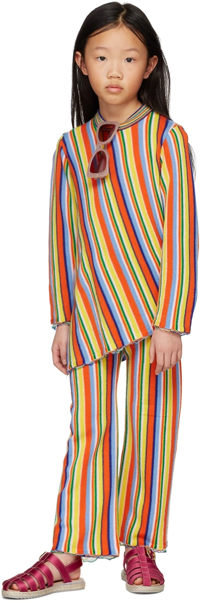 M.a+ Kids Multicolor Stripe Trousers In Multi Stripes