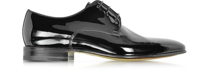Moreschi Shoes Linz Black Patent Leather Lace Up Shoe W/rubber Sole