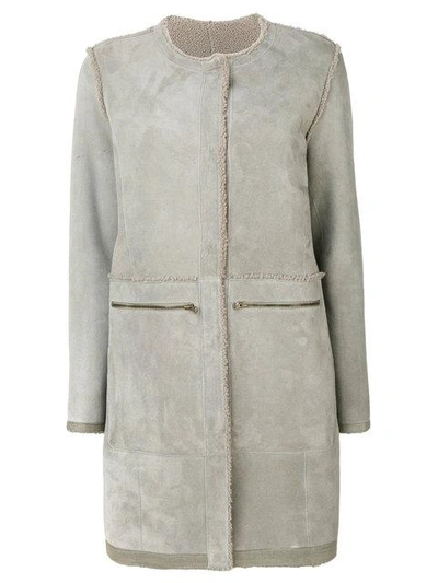 Sprung Frères Shearling Coat - Grey