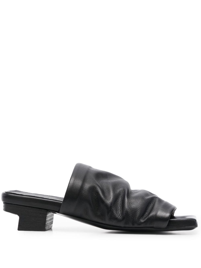 Marsèll Marsell Sculpted Heel Leather Sandals In Black