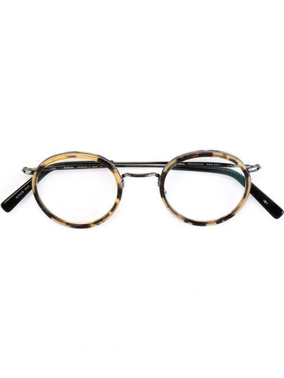 Masunaga Leopard Print Round Glasses