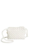 Bottega Veneta Small Intrecciato Leather Crossbody Bag In White