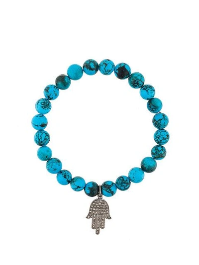 Gemco Beaded Diamond Charm Bracelet In Blue