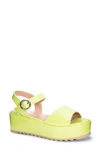 Dirty Laundry Jump Out Platform Sandal In Lime Green