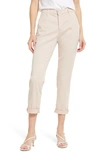 Ag Caden Crop Twill Trousers In Vinte Pink