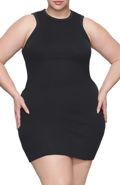 Skims Cotton Rib Tank Dress In Soot