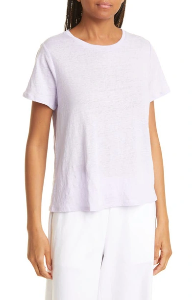 Eileen Fisher Organic Linen Crewneck T-shirt In Wisteria