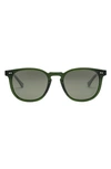 Electric Oak 58mm Round Sunglasses In Gloss Olive/ Grey