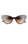 Prada 52mm Cat Eye Sunglasses In Brown Havana