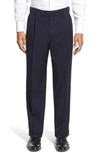 Ballin Classic Fit Pleated Solid Wool Dress Pants In Navy