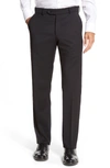 Ballin Classic Fit Flat Front Solid Wool Dress Pants In Black