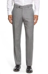 Ballin Classic Fit Flat Front Sharkskin Wool Dress Pants In Black/white