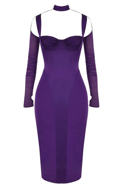 House Of Cb Talika Body-con Midi Dress In Purple
