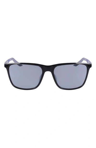 Nike Sun State 55mm Sunglasses In Anthracite Silver Flash