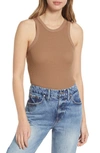 Good American '90s Thermal Racerback Tank In Putty001
