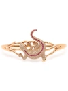 Gaydamak Diamond And Ruby Salamander Hand Bracelet In Pink