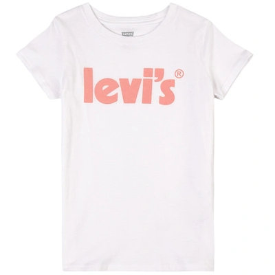 Levi's Kids' Girls White & Pink Logo T-shirt