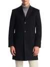 Saks Fifth Avenue Collection Classic Buttoned Topcoat In Black