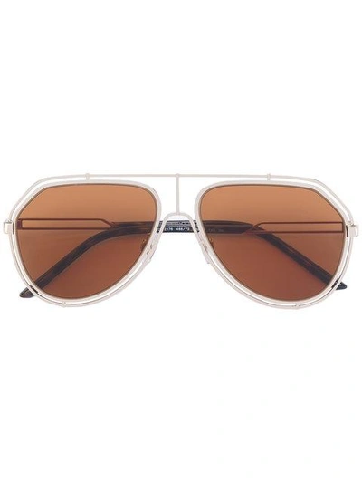 Dolce & Gabbana Aviator Tinted Sunglasses In Metallic