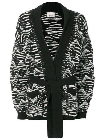 Laneus Contrast Cardigan - Black