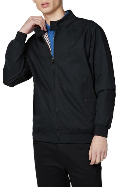 Ben Sherman Men's Signature Harrington Zip-front Embroidered Jacket In Black