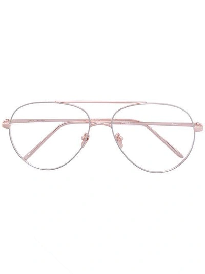 Linda Farrow Gallery Aviator Glasses - Metallic