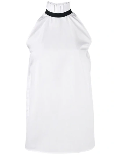 Monographie Pleated Back Sleeveless Shirt In White