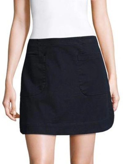 Becken Washed Slim-fit Mini Skirt In Dark Navy