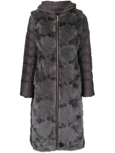 Liska Fur Detail Coat - Grey