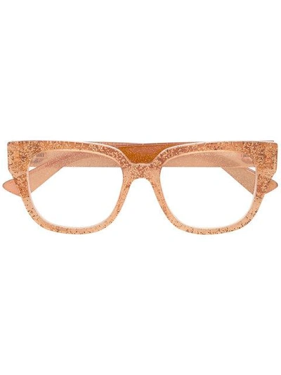 Gucci Transparent Glitter Square Glasses