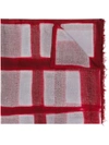 Suzusan Check Pattern Scarf In Red