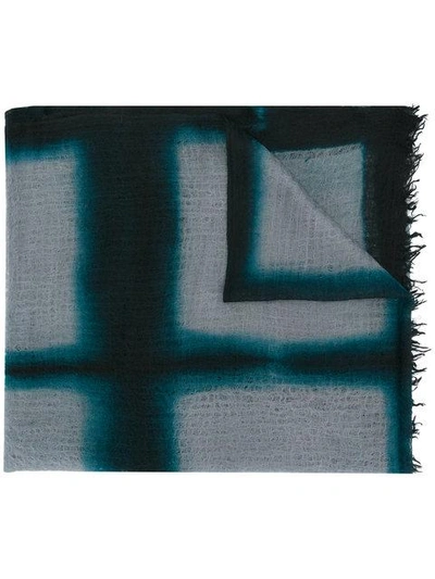 Suzusan Check Pattern Scarf - Blue