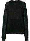 Laneus Hooded Lurex Sweater In Black