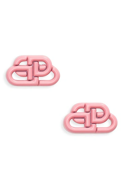 Balenciaga X-small Interlocking Bb Logo Stud Earrings In Pink