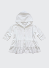 Florence Eiseman Kids' Girl's Solid Terry Hooded Tiered Coverup In White