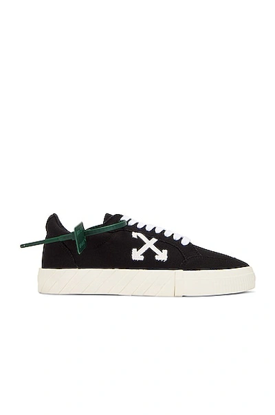 Off-white Canvas Vulcanized Low-top Trainers In Black