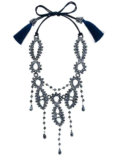 Nightmarket Pendant Deco Necklace In Black/blue