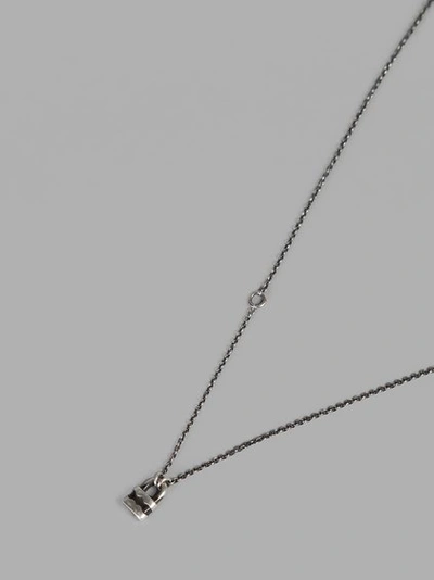 Werkstatt:münchen Werkstatt Munchen Silver Mini Fine Chain Lock Necklace