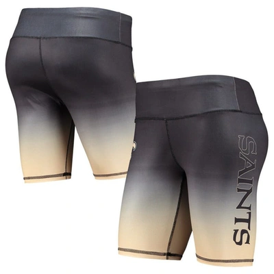 Foco Black New Orleans Saints Gradient Biker Shorts