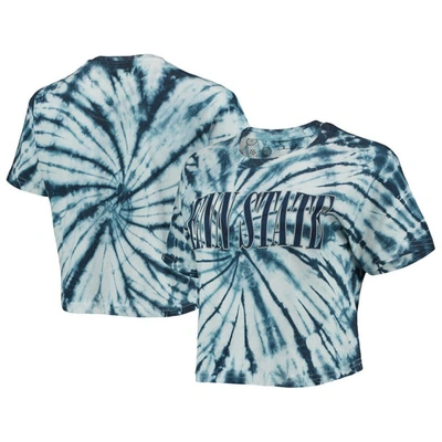 Pressbox Navy Penn State Nittany Lions Showtime Tie-dye Crop T-shirt