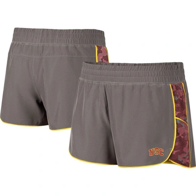 Colosseum Women's  Gray, Cardinal Usc Trojans Pamela Lined Shorts In Gray,cardinal