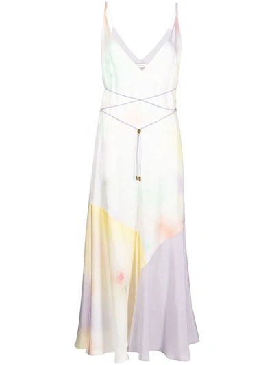 Brøgger Marit Panelled Silk-satin Midi Dress In Multicoloured