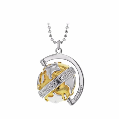 True Rocks 2 Tone Sterling Silver & 18kt Gold Plated Small Spinning Globe
