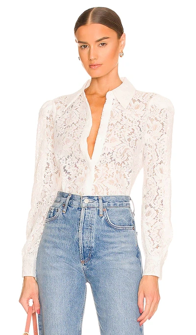 L Agence Jenica Lace Blouse In Ivory