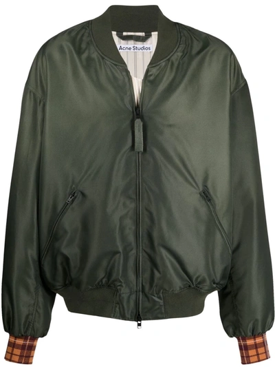 Acne Studios Green Polyester Bomber Jacket